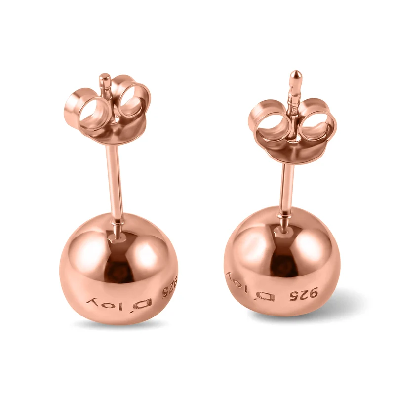 D'Joy Moissanit Solitär Ohrringe, 925 Silber 750 Gelbgold Vermeil - 2 ct.
