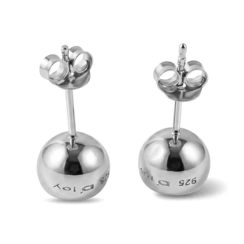 D'Joy Moissanit Solitär Ohrringe, 925 Silber 750 Gelbgold Vermeil - 2 ct.