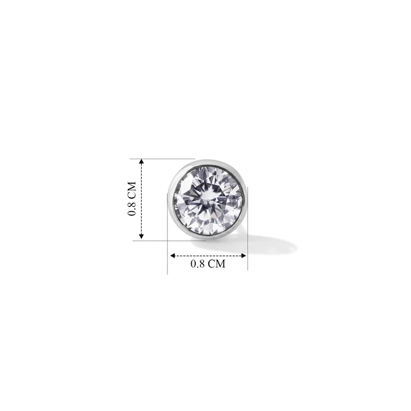 D'Joy Moissanit Solitär Ohrringe, 925 Silber 750 Gelbgold Vermeil - 2 ct.