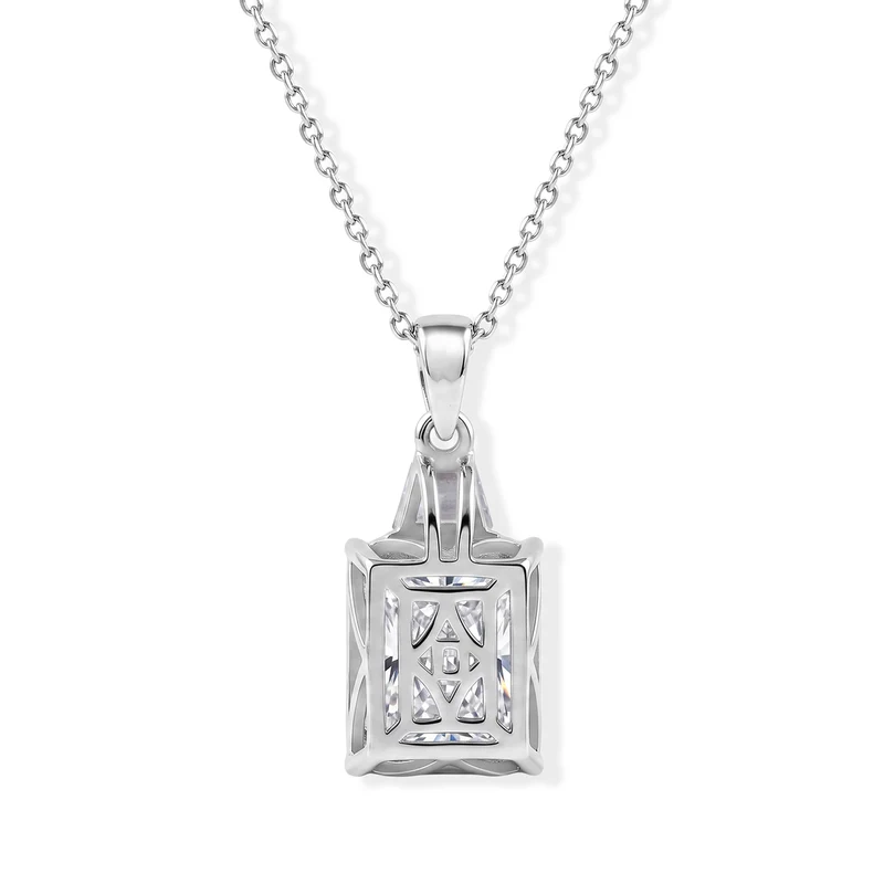 D'Joy Moissanit Anhänger mit 45cm Kette, 925 Silber rhodiniert - 7,17 ct.