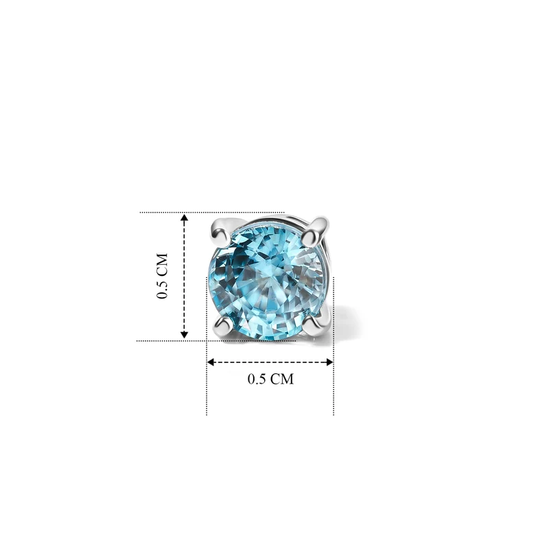 EverTrue AA blaue Zirkon Solitär Ohrringe, Bronze mit Gelbgold E-Beschichtung - 2,16 ct.