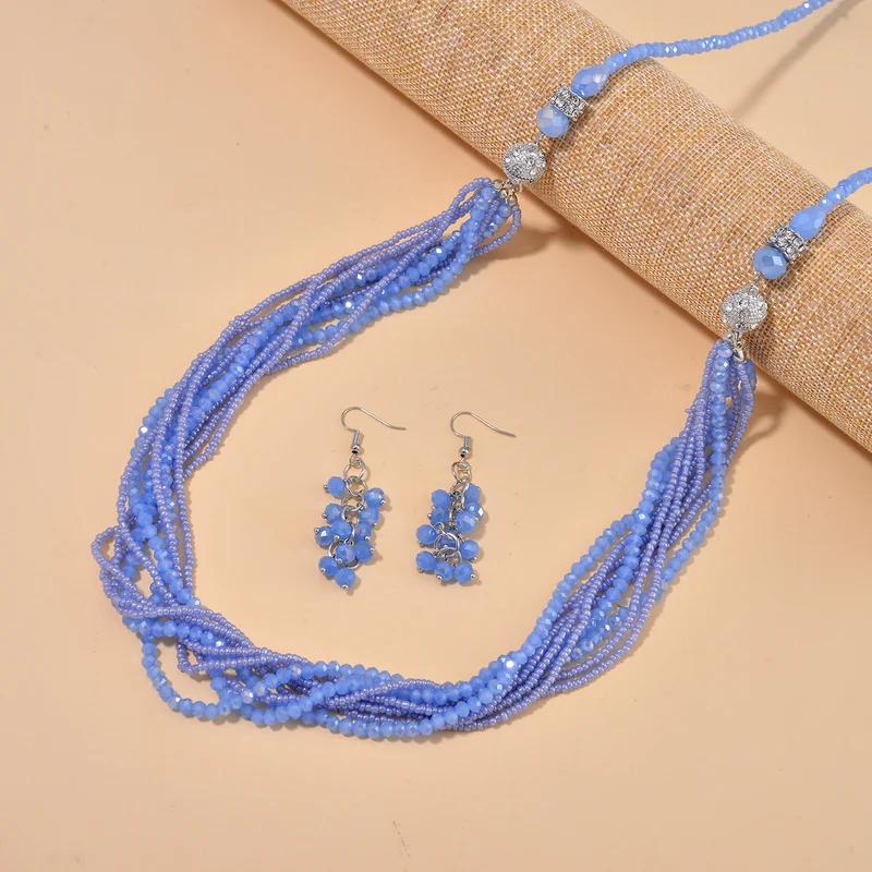 Lila Kristall, Weißer Kristall Schmuckset