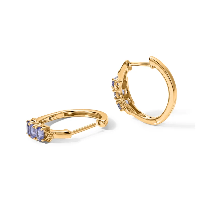 EverTrue AA natürliche, äthiopische Welo Opal Trilogie Ohrringe, Messing mit Gelbgold E-Beschichtung - 0,65 ct.