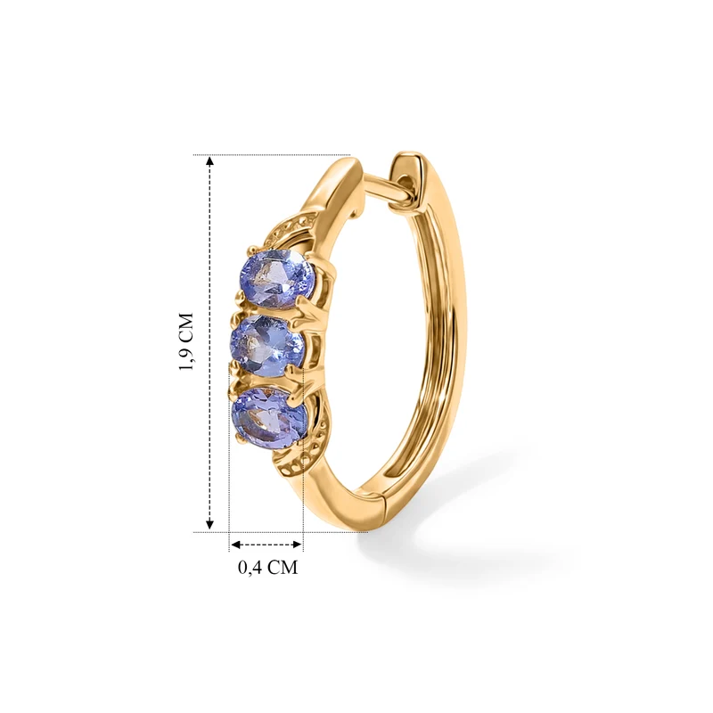 EverTrue AA natürliche, äthiopische Welo Opal Trilogie Ohrringe, Messing mit Gelbgold E-Beschichtung - 0,65 ct.