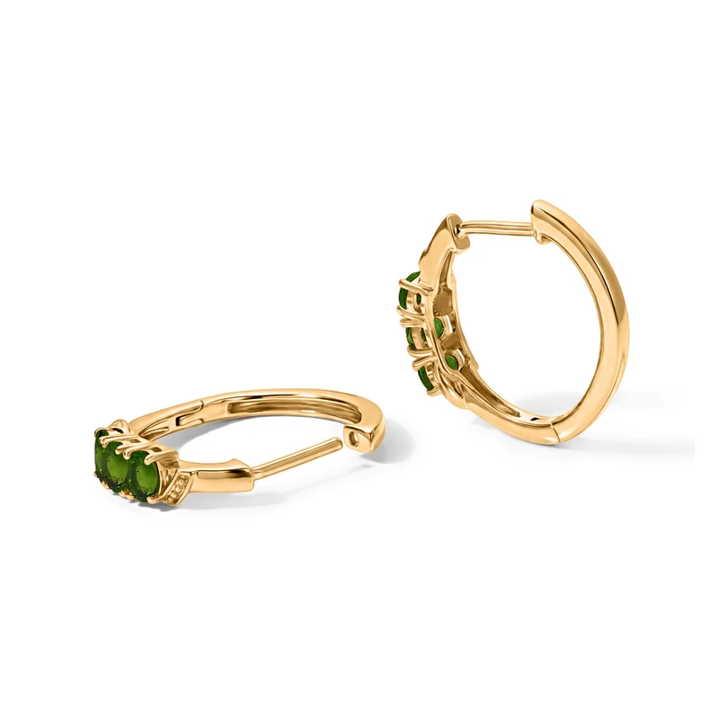 EverTrue AA natürliche, äthiopische Welo Opal Trilogie Ohrringe, Messing mit Gelbgold E-Beschichtung - 0,65 ct.