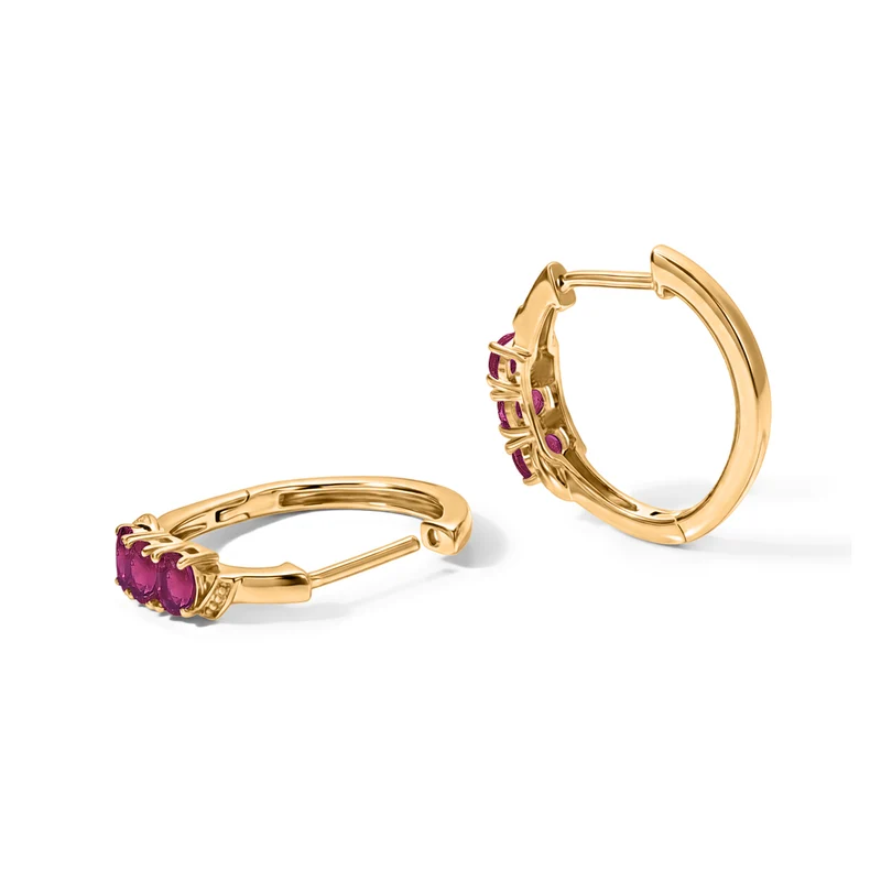 EverTrue AA natürliche, äthiopische Welo Opal Trilogie Ohrringe, Messing mit Gelbgold E-Beschichtung - 0,65 ct.