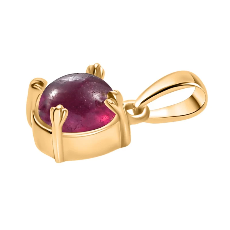 3er Set - D'Joy Afrikanischer Rubin (Fissure gefüllt) Ohrringe, Ring und Anhänger, 925 Silber 750 Gelbgold Vermeil (Größe 20) ca. 2.80 ct