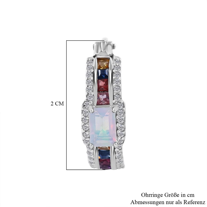 AA Afrikanischer Rubin (Fissure gefüllt), Mehrfarbig Saphir Ohrringe 925 Silber rhodiniert ca. 3.03 ct