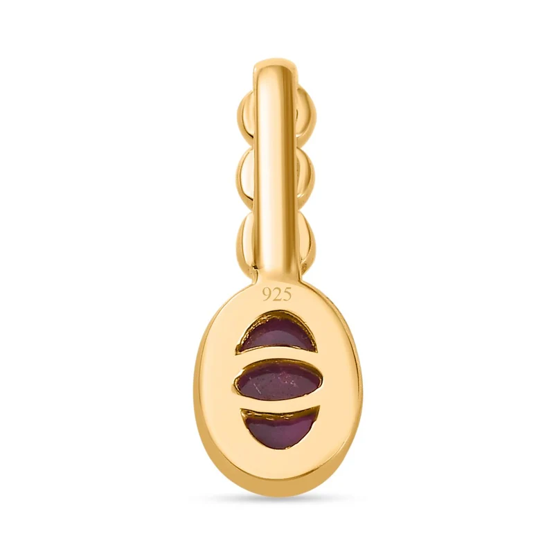 Afrikanischer Rubin (Fissure gefüllt) Schmuckset 925 Silber vergoldet ca. 2,53 ct.