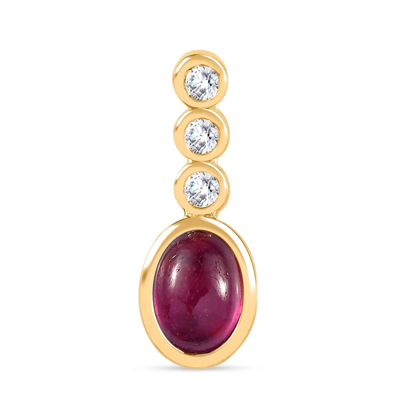 Afrikanischer Rubin (Fissure gefüllt) Schmuckset 925 Silber vergoldet ca. 2,53 ct.