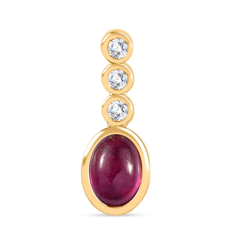 Afrikanischer Rubin (Fissure gefüllt) Schmuckset 925 Silber vergoldet ca. 2,53 ct.