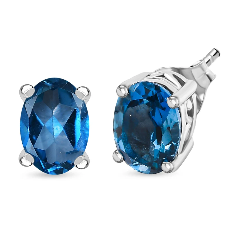 D'Joy London Blau Topas Ohrringe, 925 Silber rhodiniert - 1,88 ct.