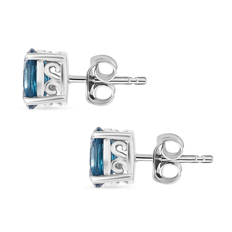 D'Joy London Blau Topas Ohrringe, 925 Silber rhodiniert - 1,88 ct.