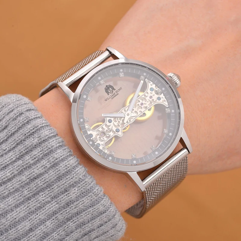 Weißer Kristall Uhren Reiner Edelstahl Standard
