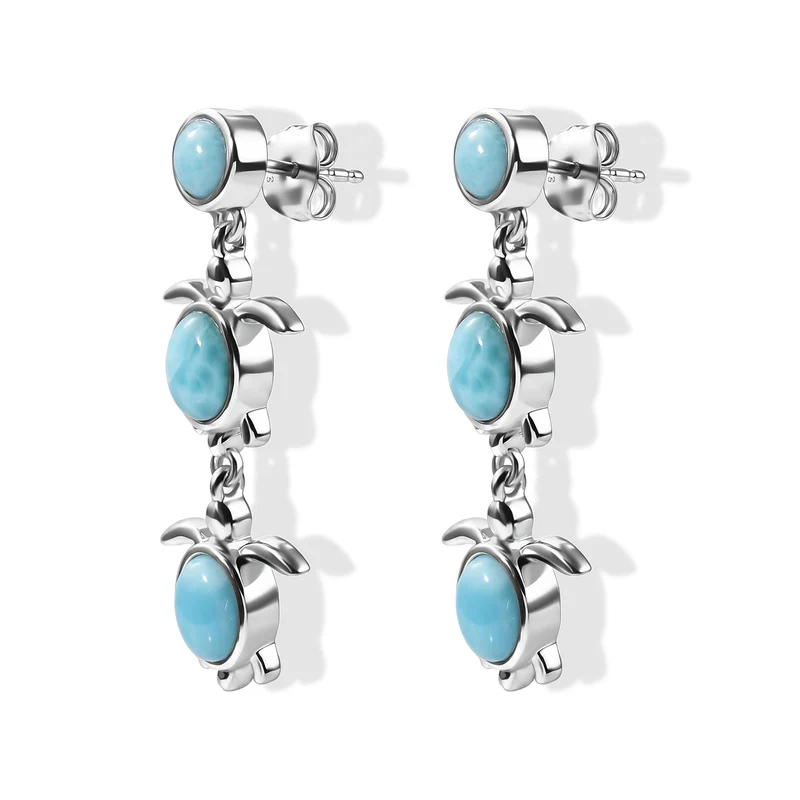 EVER TRUE AA Larimar Ohrringe Reine Bronze ca. 5.28 ct