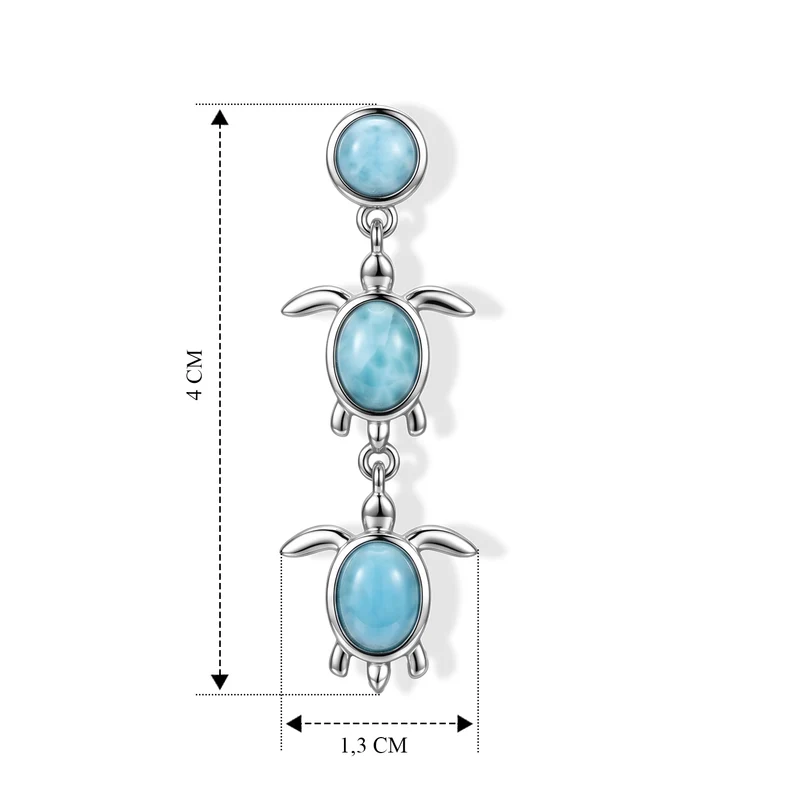 EVER TRUE AA Larimar Ohrringe Reine Bronze ca. 5.28 ct