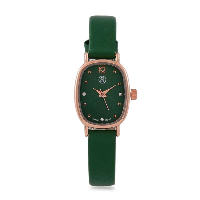 STRADA PC21S Uhr mit Japanischem Uhrwerk, Roségoldfarbenem Gehäuse und Kaffeebraunem PU-Armband