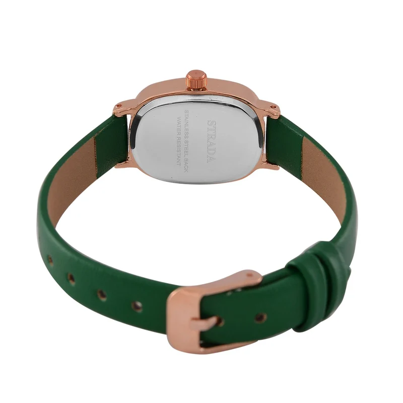 STRADA PC21S Uhr mit Japanischem Uhrwerk, Roségoldfarbenem Gehäuse und Kaffeebraunem PU-Armband