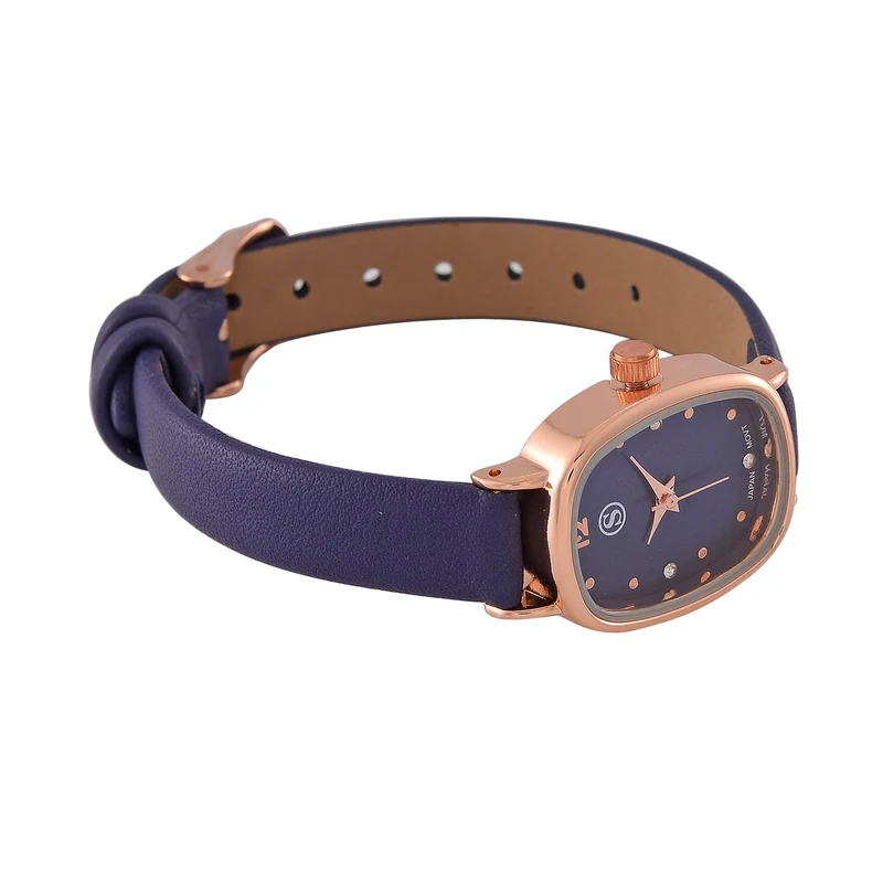 STRADA PC21S Uhr mit Japanischem Uhrwerk, Roségoldfarbenem Gehäuse und Kaffeebraunem PU-Armband
