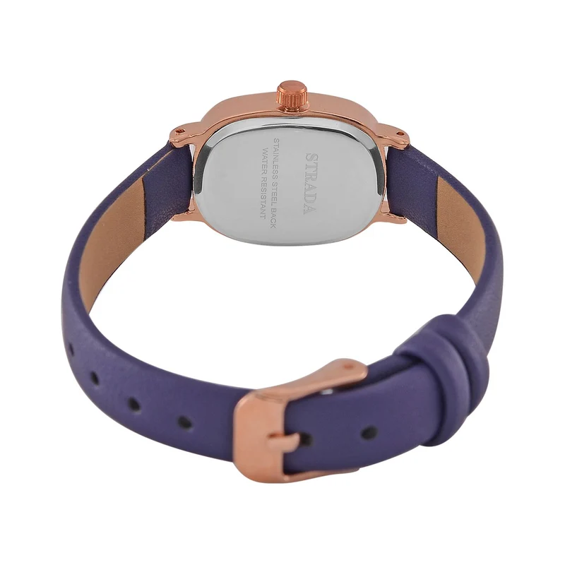 STRADA PC21S Uhr mit Japanischem Uhrwerk, Roségoldfarbenem Gehäuse und Kaffeebraunem PU-Armband