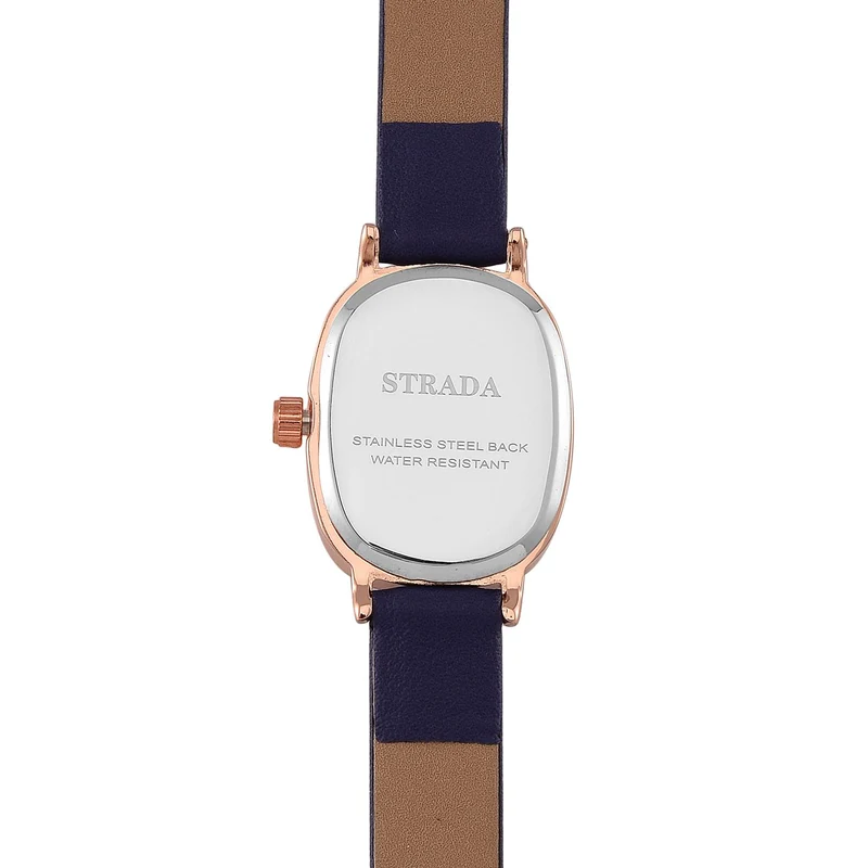 STRADA PC21S Uhr mit Japanischem Uhrwerk, Roségoldfarbenem Gehäuse und Kaffeebraunem PU-Armband