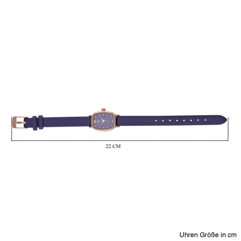 STRADA PC21S Uhr mit Japanischem Uhrwerk, Roségoldfarbenem Gehäuse und Kaffeebraunem PU-Armband