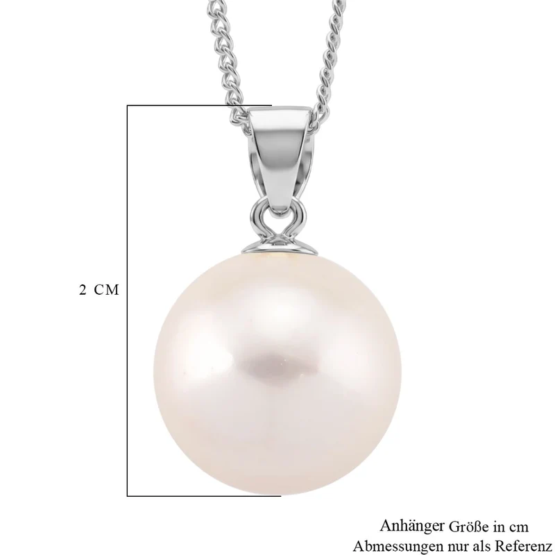 D'Joy Weiße Edison Perle (12-13 mm) Schmuckset ca. 45 cm 925 Silber rhodiniert
