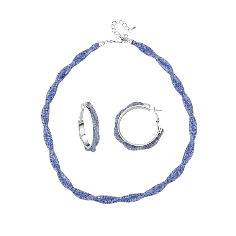 Weißer Kristall Schmuckset Reines Messing