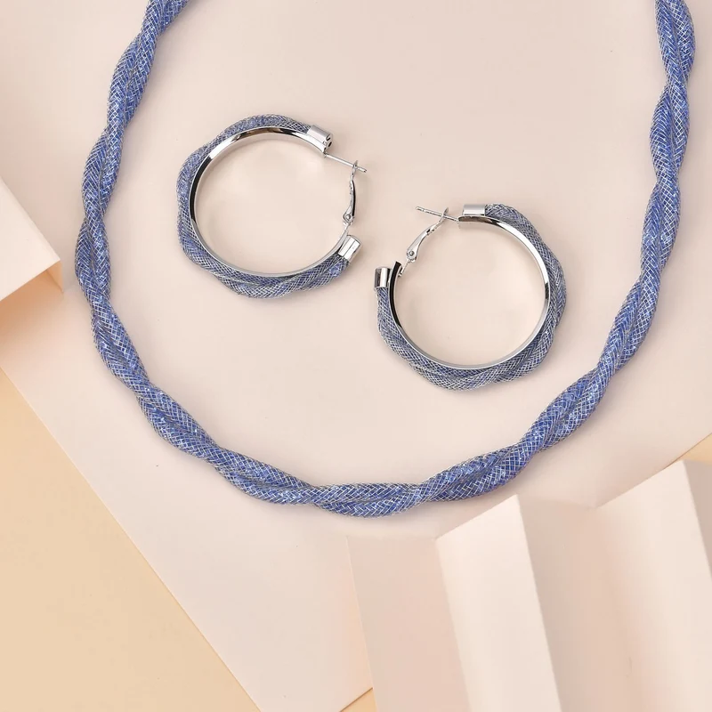 Weißer Kristall Schmuckset Reines Messing