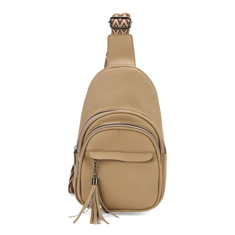 Crossbody-Tasche aus Nylon, mit mehreren Reißverschlussfächern und verstellbarem Schulterriemen, 24x15x9?cm, Rot