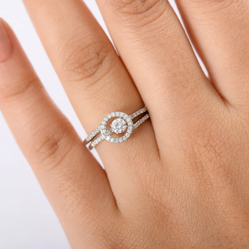 LUXURIANT DIAMOND - Lab Grown Diamant SI-GH SGL zertifiziert Schmuckset 925 Silber rhodiniert (Größe 20) ca. 0,50 ct.