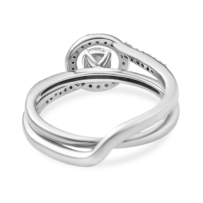 LUXURIANT DIAMOND - Lab Grown Diamant SI-GH SGL zertifiziert Schmuckset 925 Silber rhodiniert (Größe 20) ca. 0,50 ct.