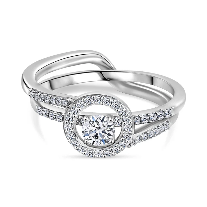 LUXURIANT DIAMOND - Lab Grown Diamant SI-GH SGL zertifiziert Schmuckset 925 Silber rhodiniert (Größe 20) ca. 0,50 ct.