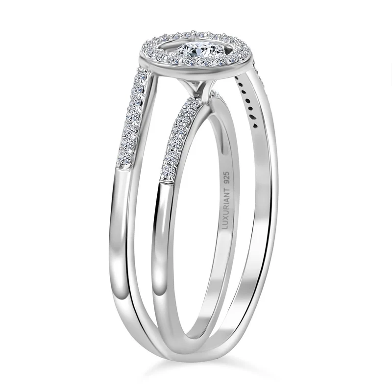 LUXURIANT DIAMOND - Lab Grown Diamant SI-GH SGL zertifiziert Schmuckset 925 Silber rhodiniert (Größe 20) ca. 0,50 ct.