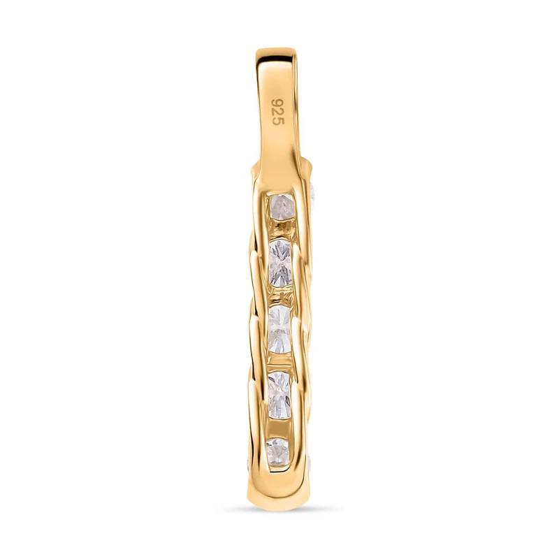 2er Set - Moissanit Anhänger und Ring (Größe 16.00), 925 Silber 750 Gelbgold Vermeil ca. 2.50 ct