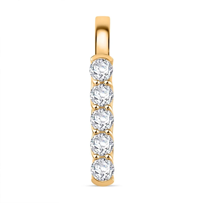 2er Set - Moissanit Anhänger und Ring (Größe 16.00), 925 Silber 750 Gelbgold Vermeil ca. 2.50 ct