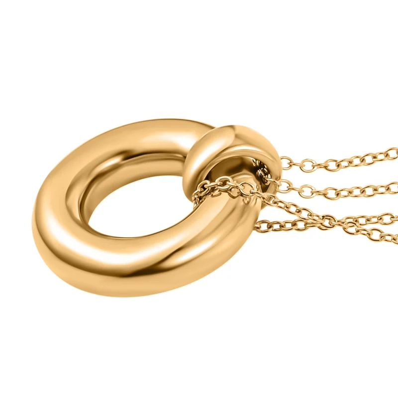 3er Set - Designer Inspiriert Armreif, Creolen und Anhänger mit kette, Rosefarben