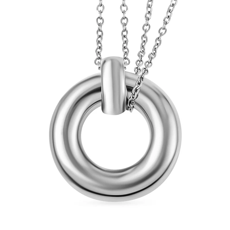 3er Set - Designer Inspiriert Armreif, Creolen und Anhänger mit kette, Rosefarben