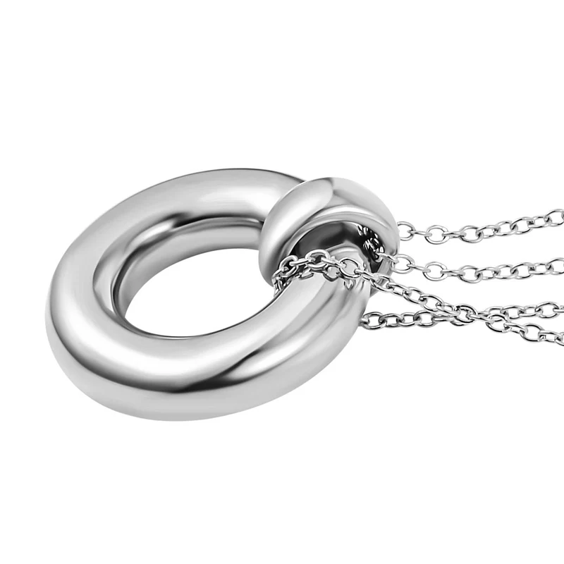 3er Set - Designer Inspiriert Armreif, Creolen und Anhänger mit kette, Rosefarben