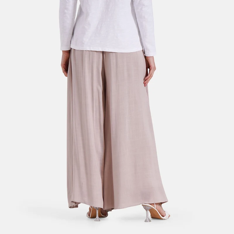 Gesmokte Taillen-Culottes, locker, bequem, elastischer Bund, 100 % Viskose, Einheitsgröße, Rosa