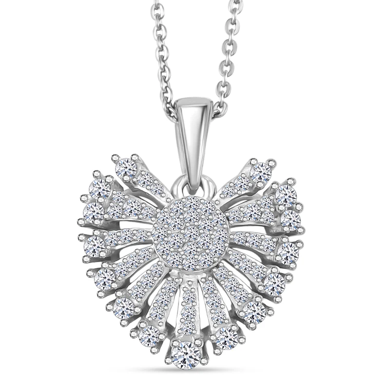 LUXURIANT DIAMOND - Lab Grown Diamant SI-GH SGL zertifiziert Anhänger mit Kette, ca. 50 cm 925 Silber rhodiniert ca. 0.50 ct