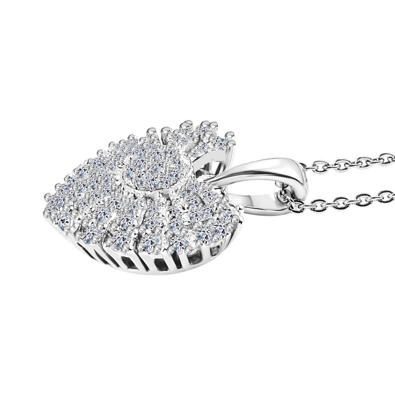 LUXURIANT DIAMOND - Lab Grown Diamant SI-GH SGL zertifiziert Anhänger mit Kette, ca. 50 cm 925 Silber rhodiniert ca. 0.50 ct