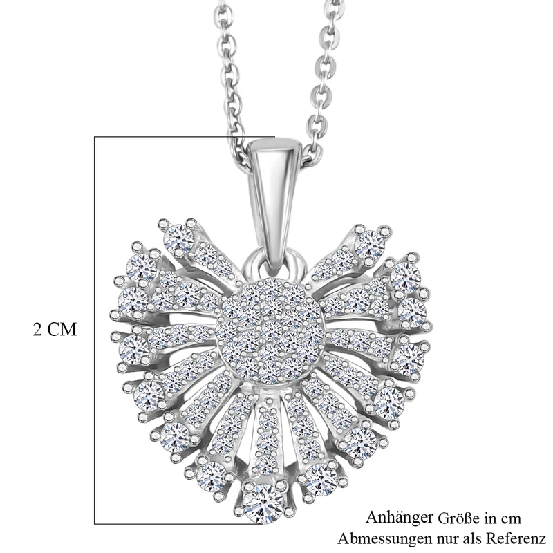 LUXURIANT DIAMOND - Lab Grown Diamant SI-GH SGL zertifiziert Anhänger mit Kette, ca. 50 cm 925 Silber rhodiniert ca. 0.50 ct
