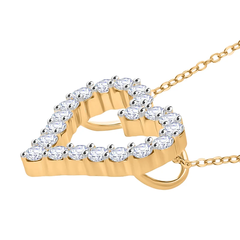 LUXURIANT DIAMOND - Lab Grown Diamant SI-GH Schmuckset 925 Silber Gelbgold Vermeil ca. 0,55 ct.