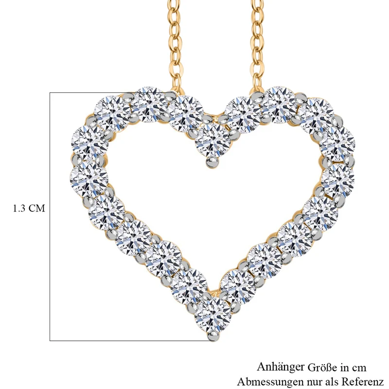 LUXURIANT DIAMOND - Lab Grown Diamant SI-GH Schmuckset 925 Silber Gelbgold Vermeil ca. 0,55 ct.