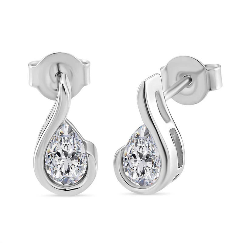 RADIANTA GRA zertifiziert Moissanit (D-VVS) Ohrringe 925 Silber rhodiniert ca. 0.84 ct