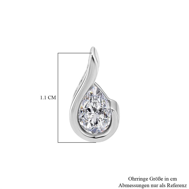 RADIANTA GRA zertifiziert Moissanit (D-VVS) Ohrringe 925 Silber rhodiniert ca. 0.84 ct