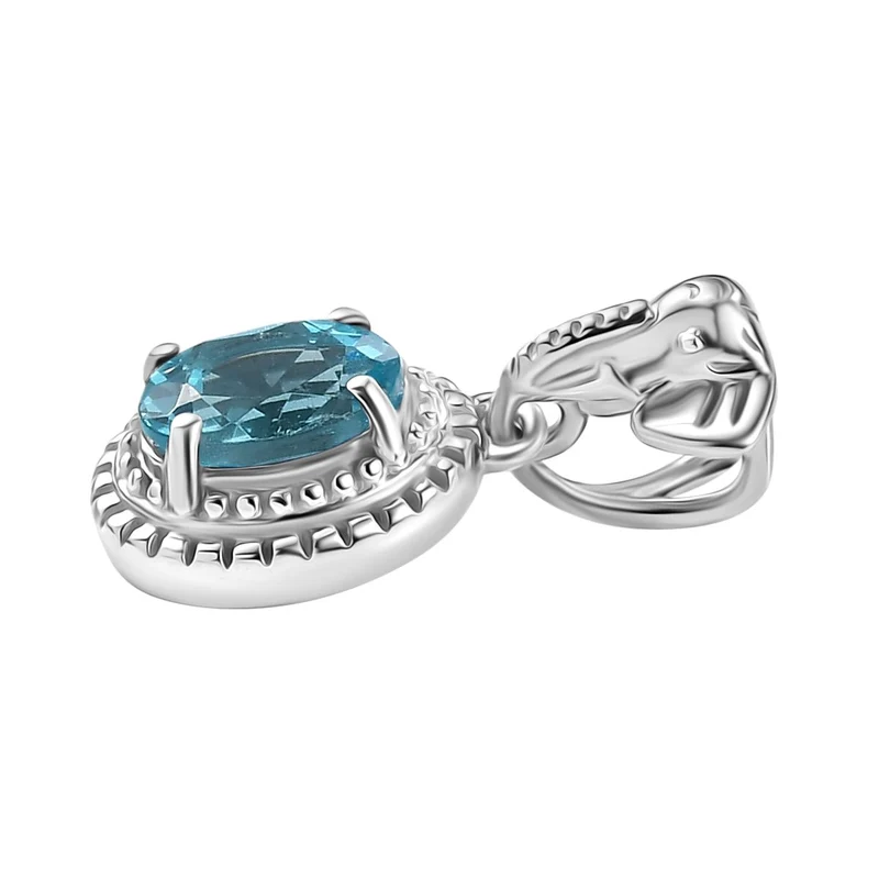2er Set - Lagunen Apatit Schmuckset 925 Silber rhodiniert, (Größe 17.00) ca. 1.58 ct
