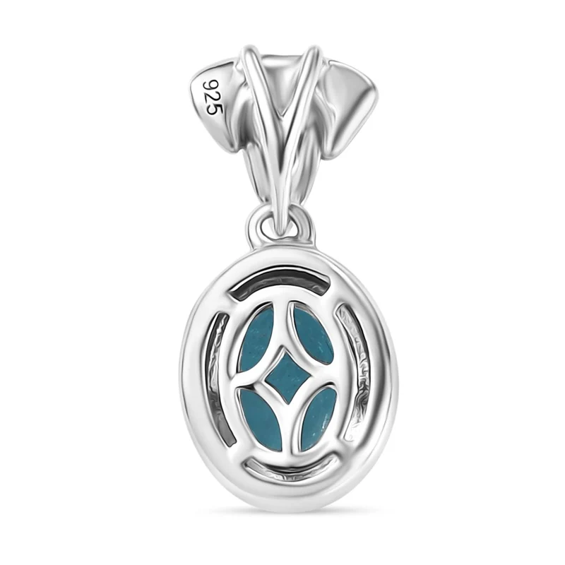 2er Set - Lagunen Apatit Schmuckset 925 Silber rhodiniert, (Größe 17.00) ca. 1.58 ct
