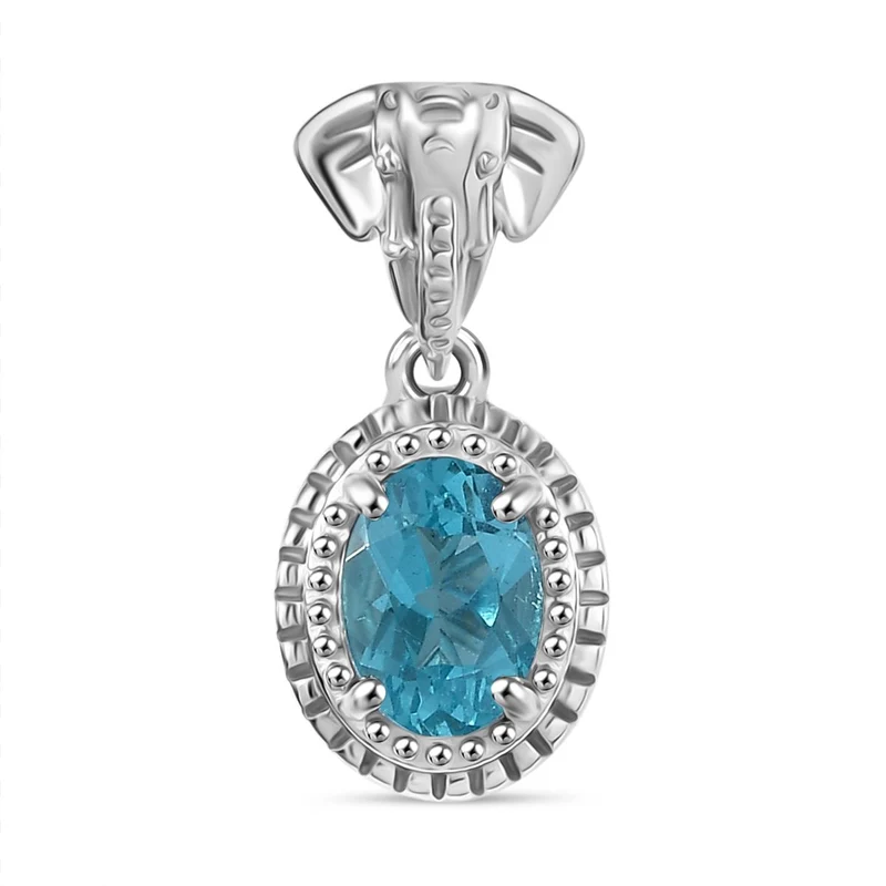 2er Set - Lagunen Apatit Schmuckset 925 Silber rhodiniert, (Größe 17.00) ca. 1.58 ct